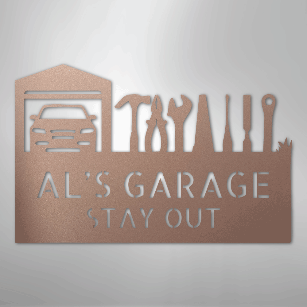 My Easy Monogram Steel Sign Rose / 24" Master Of The Garage Monogram - Steel Sign