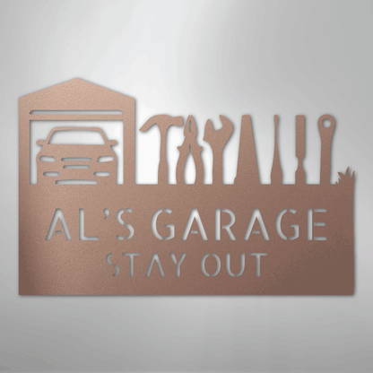 My Easy Monogram Steel Sign Rose / 24" Master Of The Garage Monogram - Steel Sign