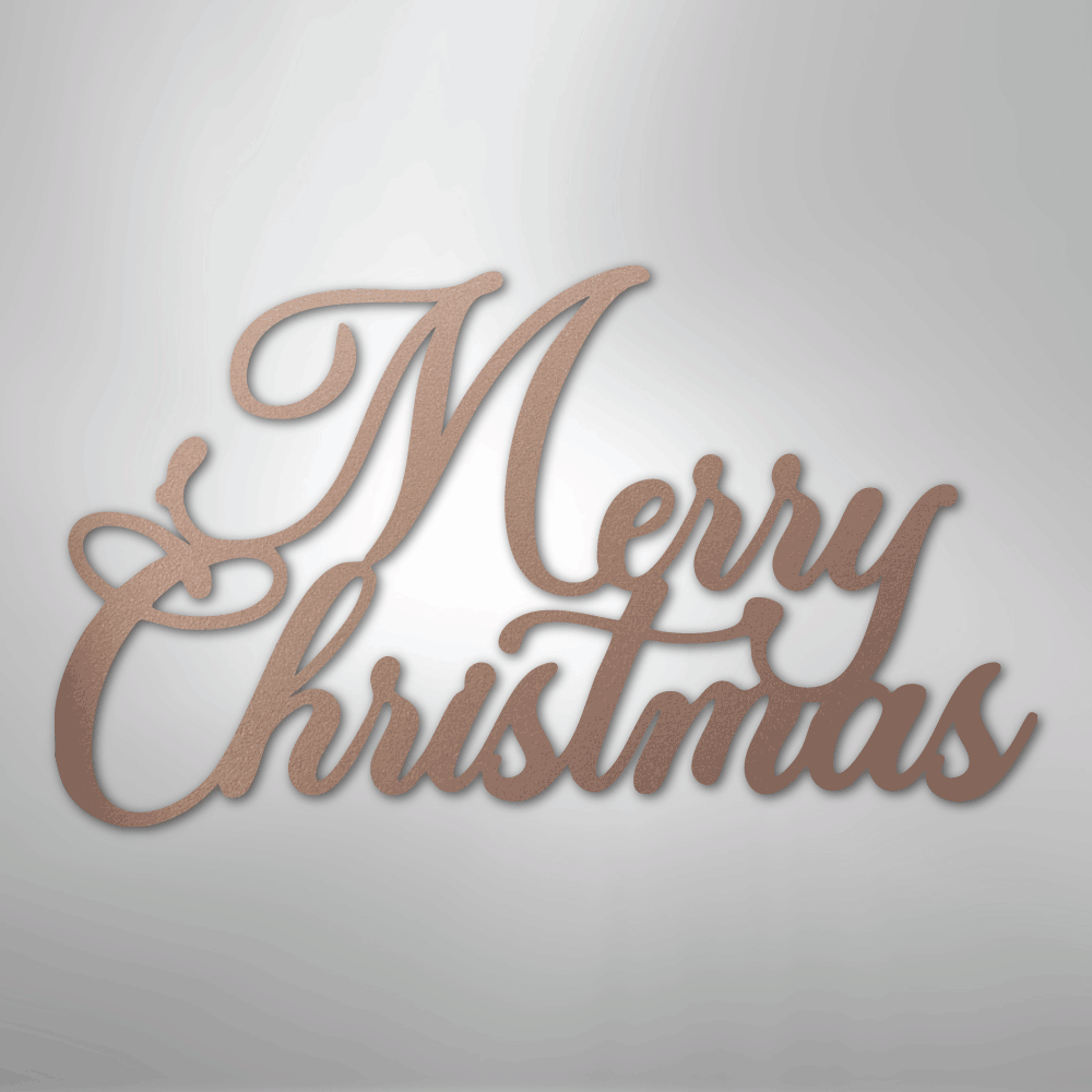 My Easy Monogram Steel Sign Rose / 24" Merry Christmas Script - Steel Sign