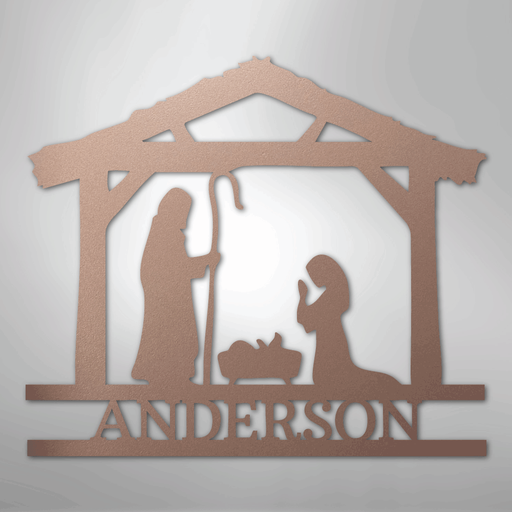 My Easy Monogram Steel Sign Rose / 24" Nativity Simple Monogram - Steel Sign