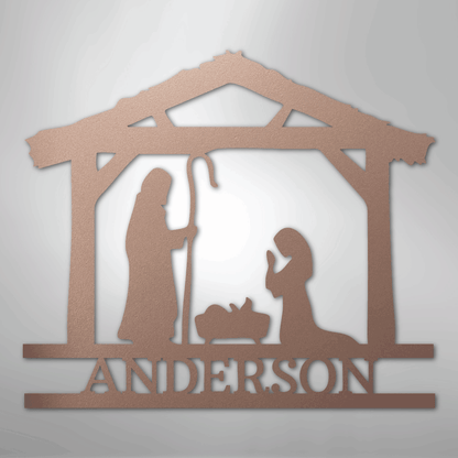 My Easy Monogram Steel Sign Rose / 24" Nativity Simple Monogram - Steel Sign