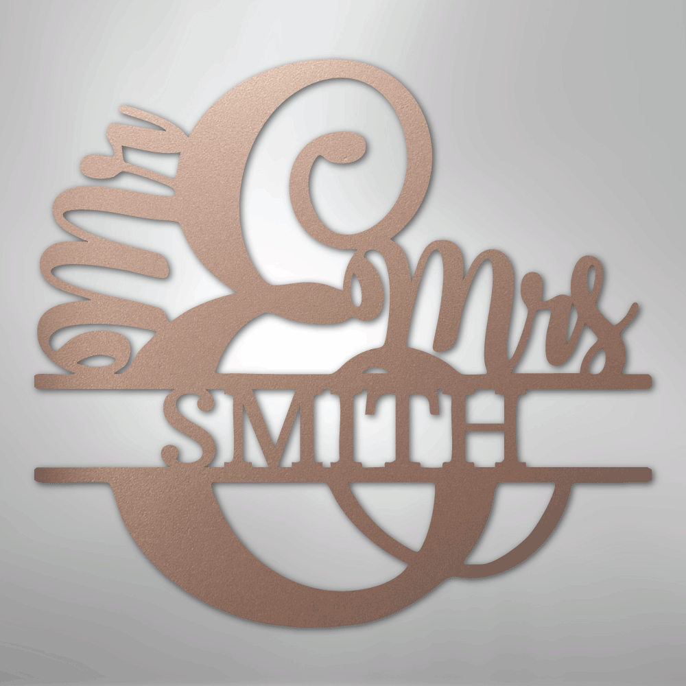 My Easy Monogram Steel Sign Rose / 24" New Couples Monogram - Steel Sign