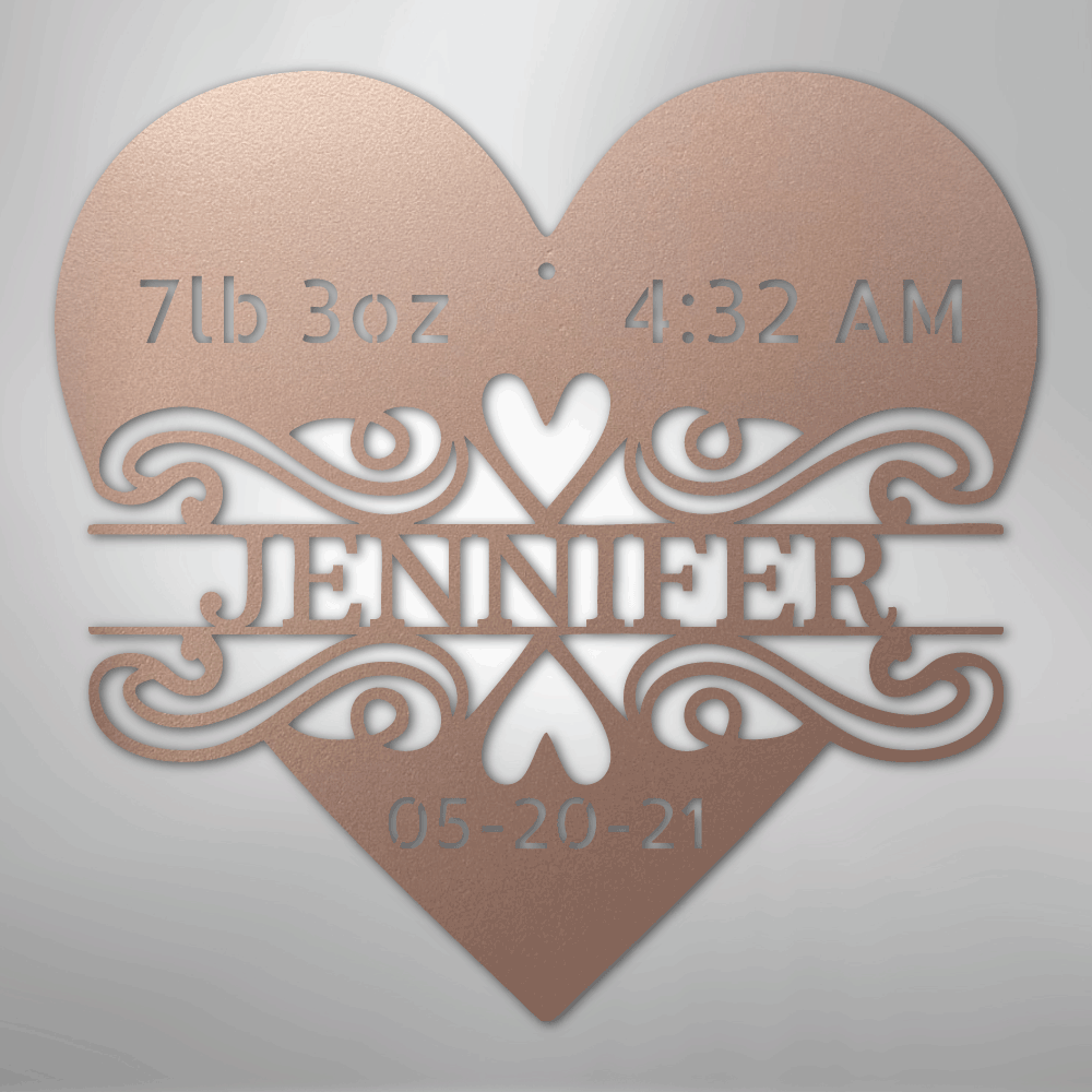 My Easy Monogram Steel Sign Rose / 24" Newborn Love Monogram - Steel Sign