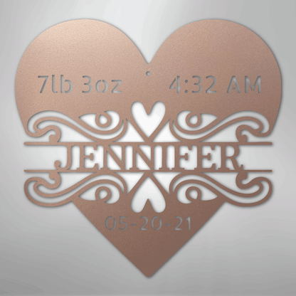 My Easy Monogram Steel Sign Rose / 24" Newborn Love Monogram - Steel Sign