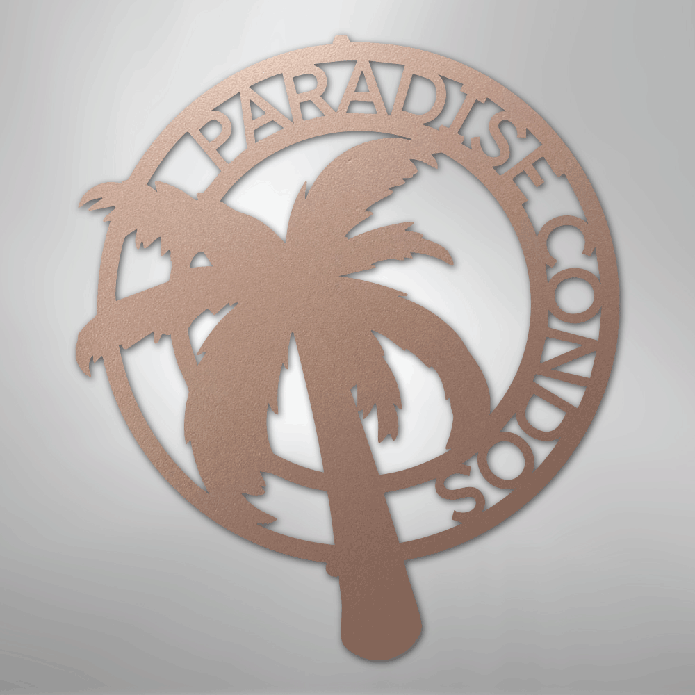 My Easy Monogram Steel Sign Rose / 24" Palm Tree Monogram - Steel Sign
