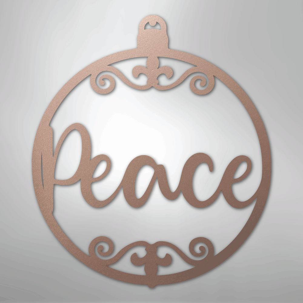 My Easy Monogram Steel Sign Rose / 24" Peace Ornament - Steel Sign