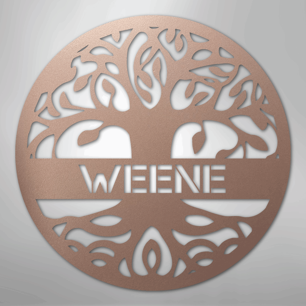 My Easy Monogram Steel Sign Rose / 24" Personalized Tree of Life - Steel Sign