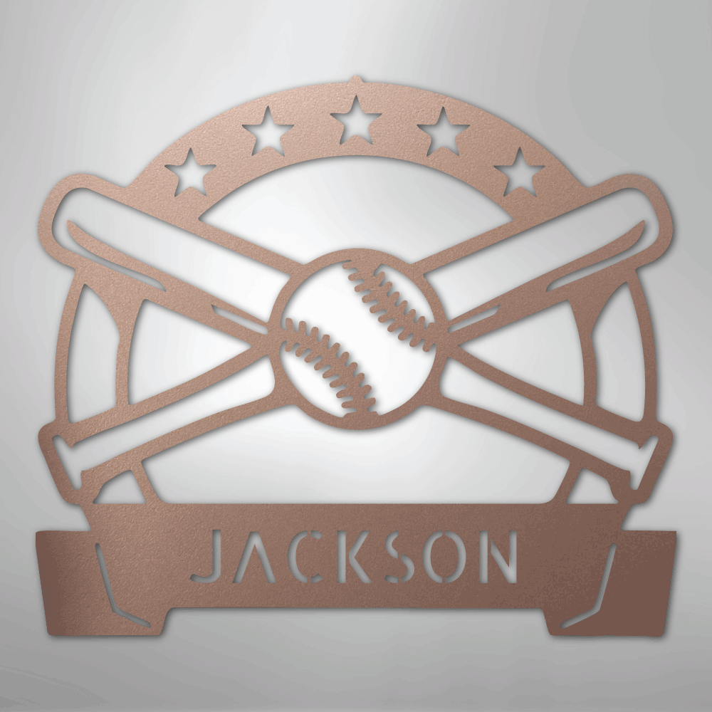 My Easy Monogram Steel Sign Rose / 24" Play Ball Monogram - Metal Sign
