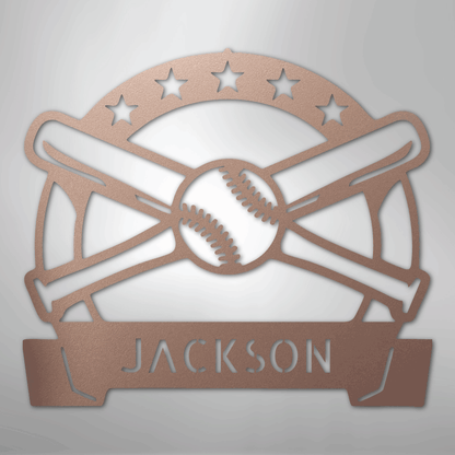 My Easy Monogram Steel Sign Rose / 24" Play Ball Monogram - Metal Sign