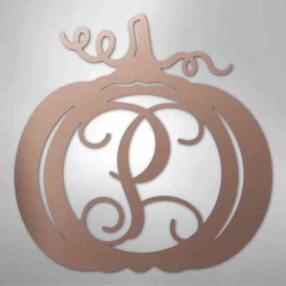 My Easy Monogram Steel Sign Rose / 24" Pumpkin Initial Monogram - Steel Sign