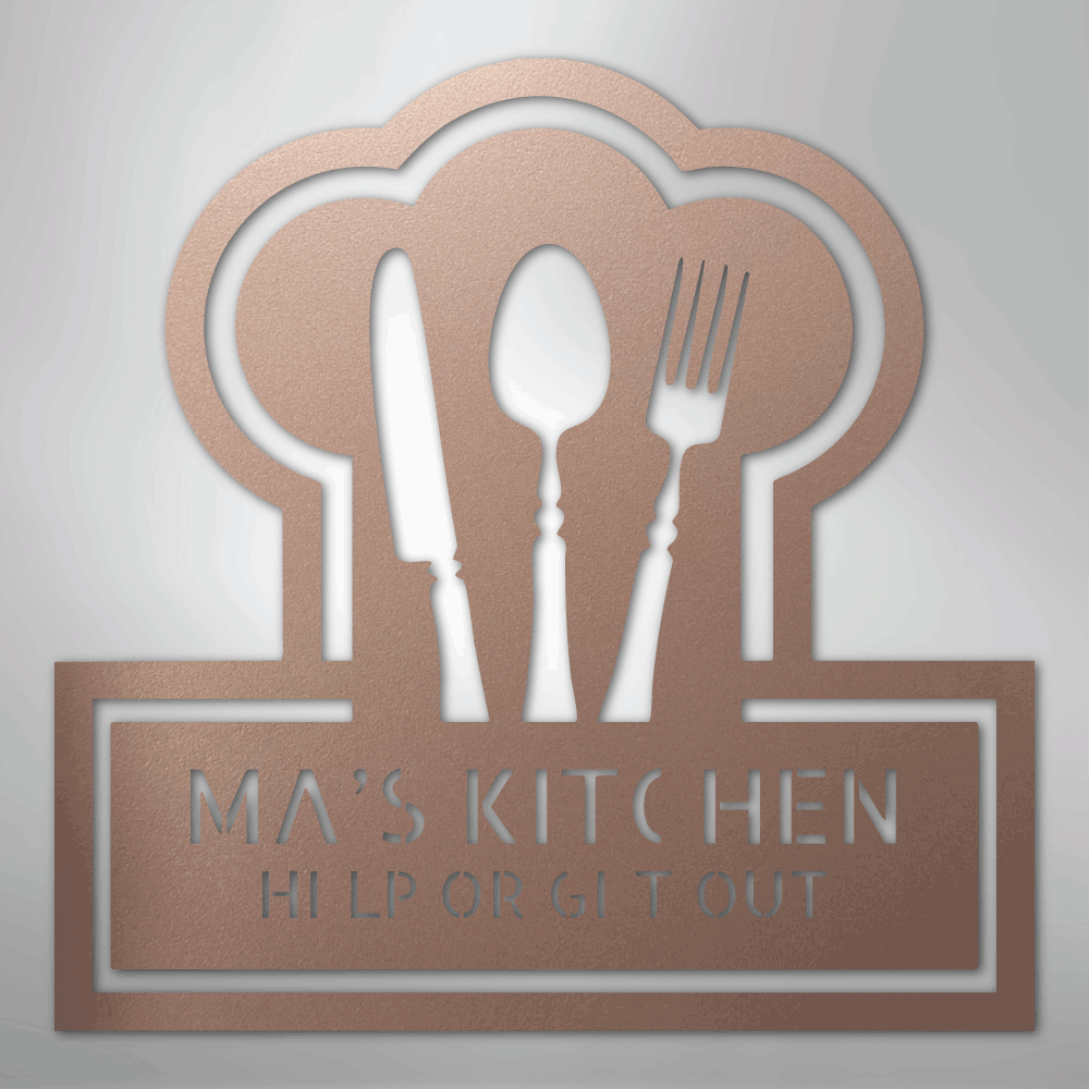 My Easy Monogram Steel Sign Rose / 24" Ruler Of The Kitchen Monogram - Steel Sign