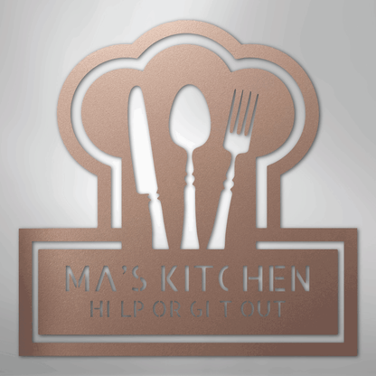 My Easy Monogram Steel Sign Rose / 24" Ruler Of The Kitchen Monogram - Steel Sign