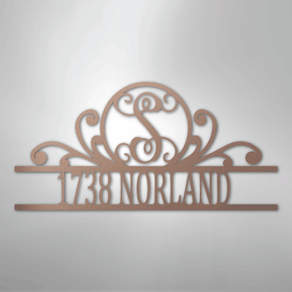 My Easy Monogram Steel Sign Rose / 24" Scroll Family Name Monogram - Steel Sign
