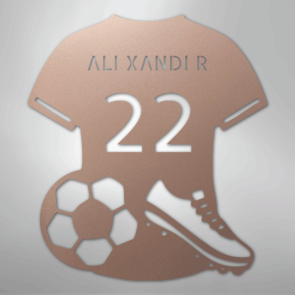 My Easy Monogram Steel Sign Rose / 24" Soccer Jersey Monogram - Steel Sign