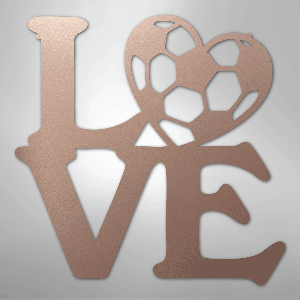 My Easy Monogram Steel Sign Rose / 24" Soccer Love - Steel Sign