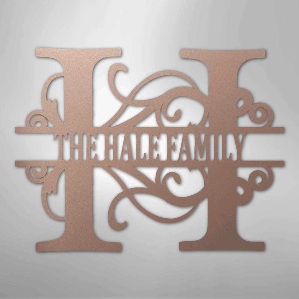 My Easy Monogram Steel Sign Rose / 24" Split Letter Monogram - Steel Sign