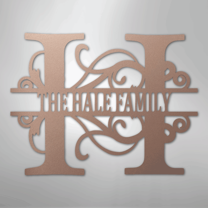 My Easy Monogram Steel Sign Rose / 24" Split Letter Monogram - Steel Sign