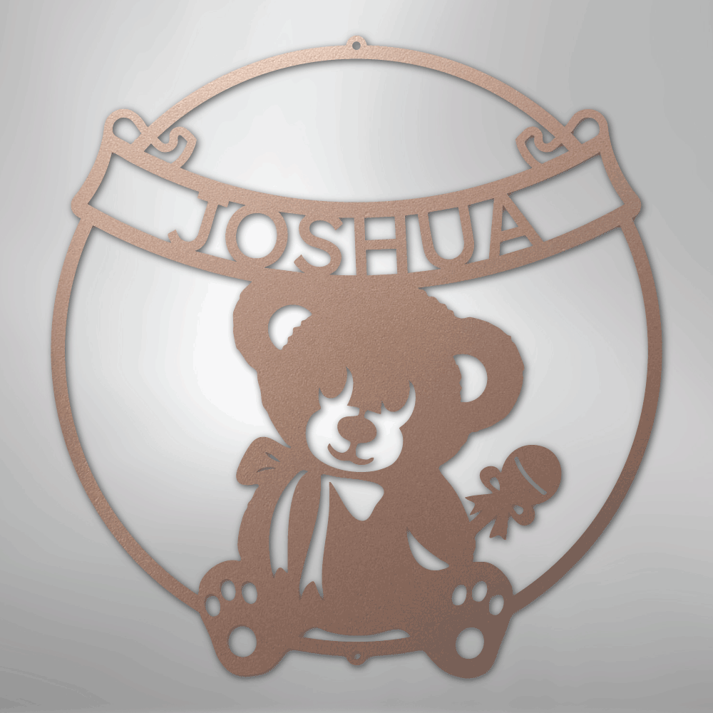 My Easy Monogram Steel Sign Rose / 24" Teddy Banner Monogram - Steel Sign