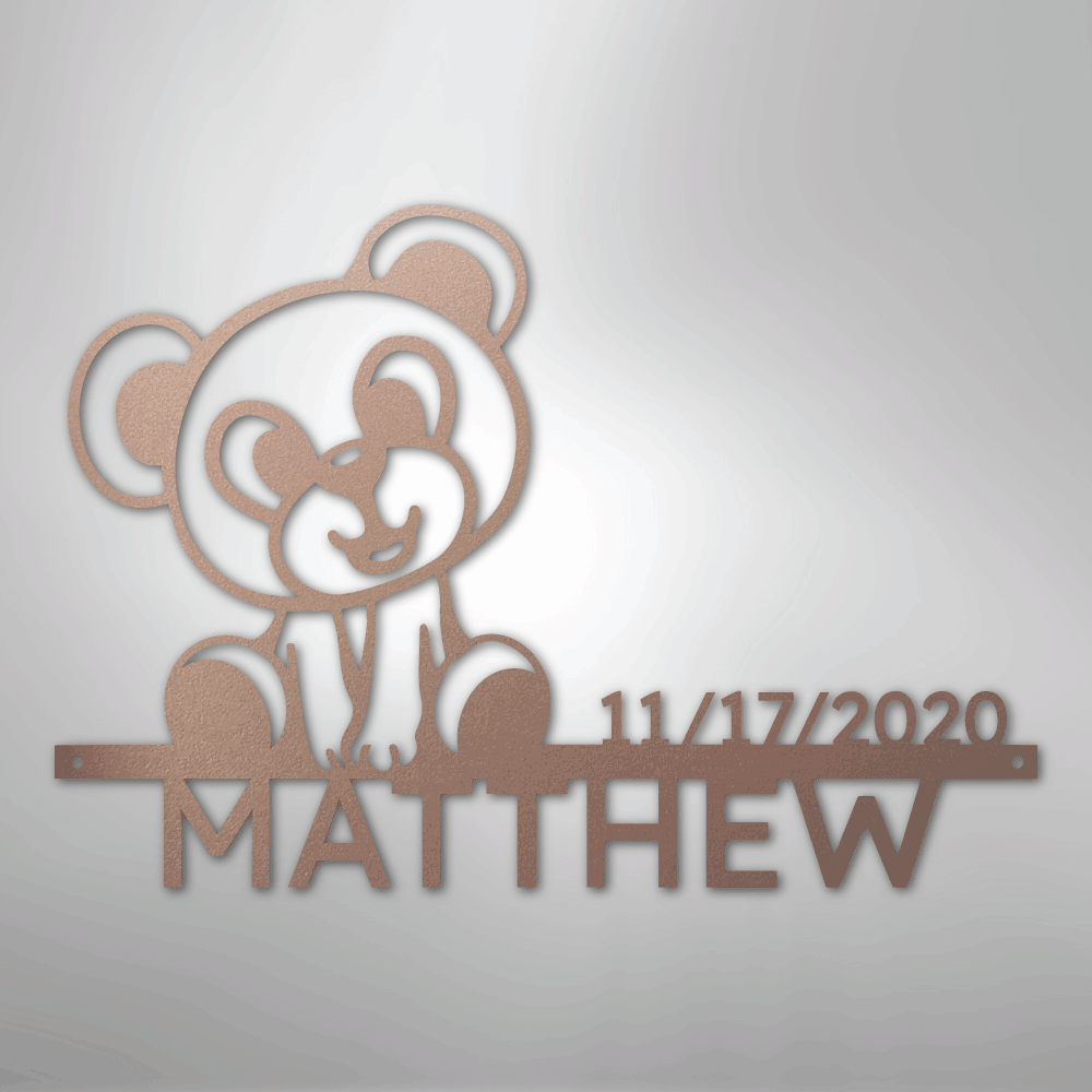 My Easy Monogram Steel Sign Rose / 24" Teddy Monogram - Steel Sign