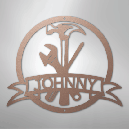 My Easy Monogram Steel Sign Rose / 24" Tool Man Monogram - Steel Sign