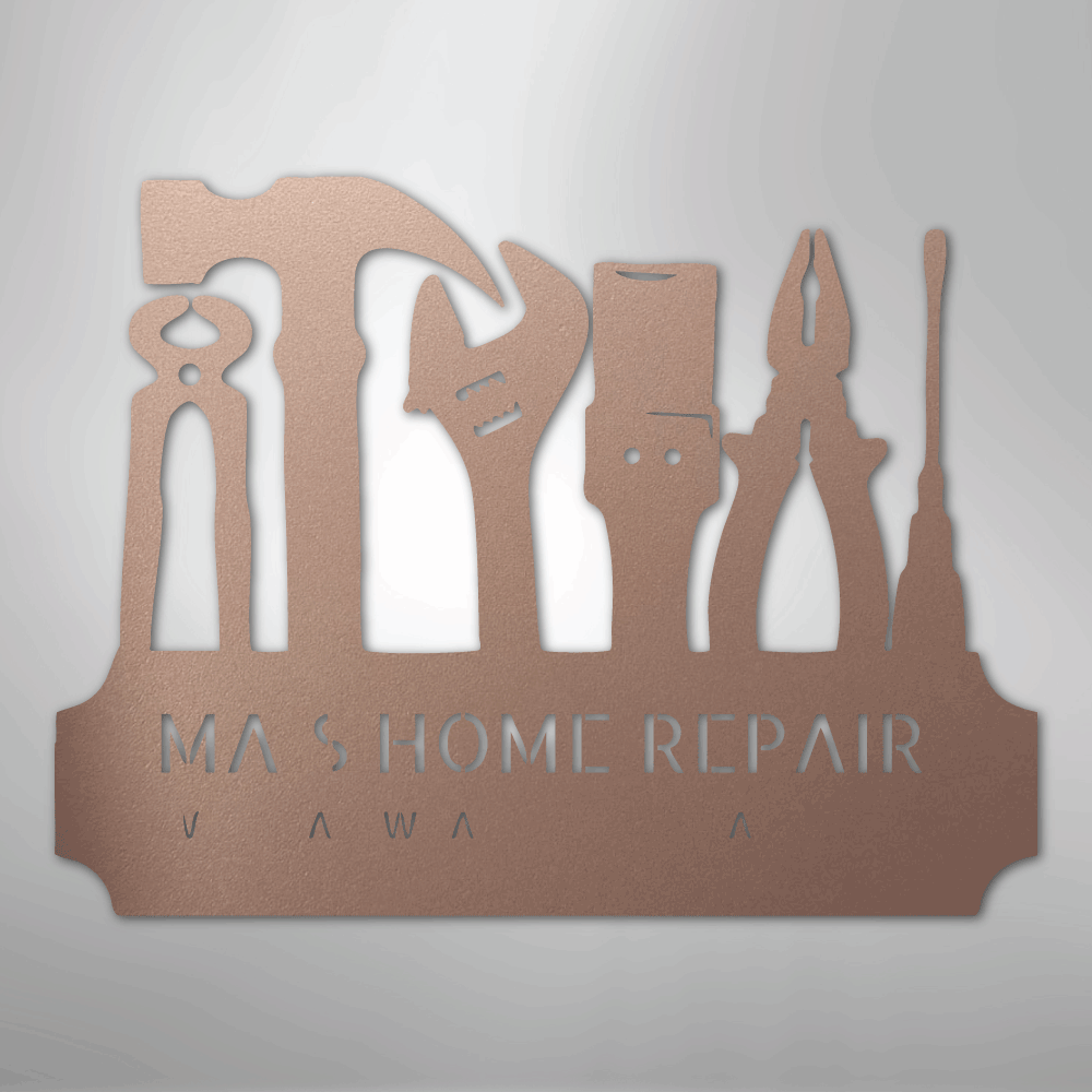 My Easy Monogram Steel Sign Rose / 24" Tool Time Monogram - Steel Sign