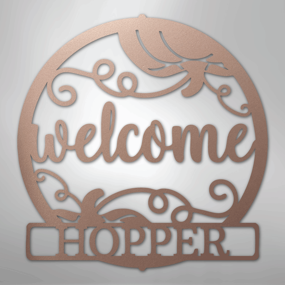 My Easy Monogram Steel Sign Rose / 24" Welcome Fall Monogram - Steel Sign