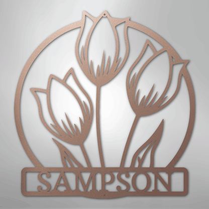 My Easy Monogram Steel Sign Rose / 24" Wild Tulip Monogram - Steel Sign