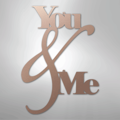 My Easy Monogram Steel Sign Rose / 24" You and Me Quote - Steel Sign