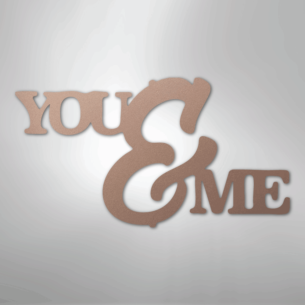 My Easy Monogram Steel Sign Rose / 24" You and Me Script - Steel Sign