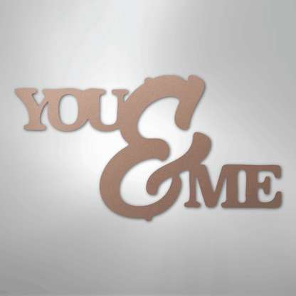 My Easy Monogram Steel Sign Rose / 24" You and Me Script - Steel Sign