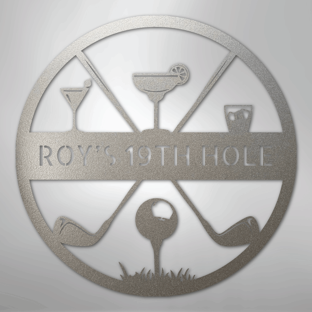My Easy Monogram Steel Sign Silver / 12" 19th Hole Casual Monogram - Steel Sign