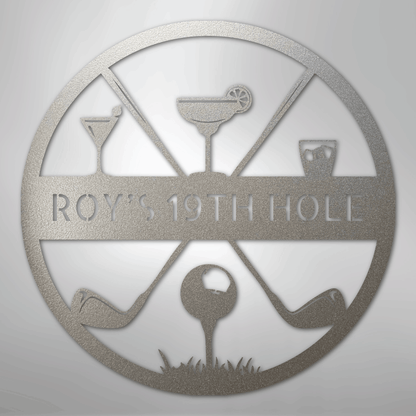 My Easy Monogram Steel Sign Silver / 12" 19th Hole Casual Monogram - Steel Sign