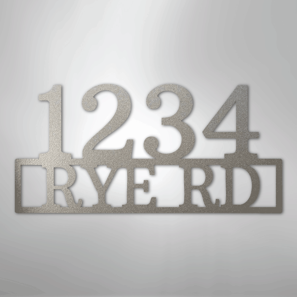 My Easy Monogram Steel Sign Silver / 12" Address - Steel Sign