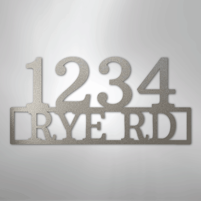 My Easy Monogram Steel Sign Silver / 12" Address - Steel Sign