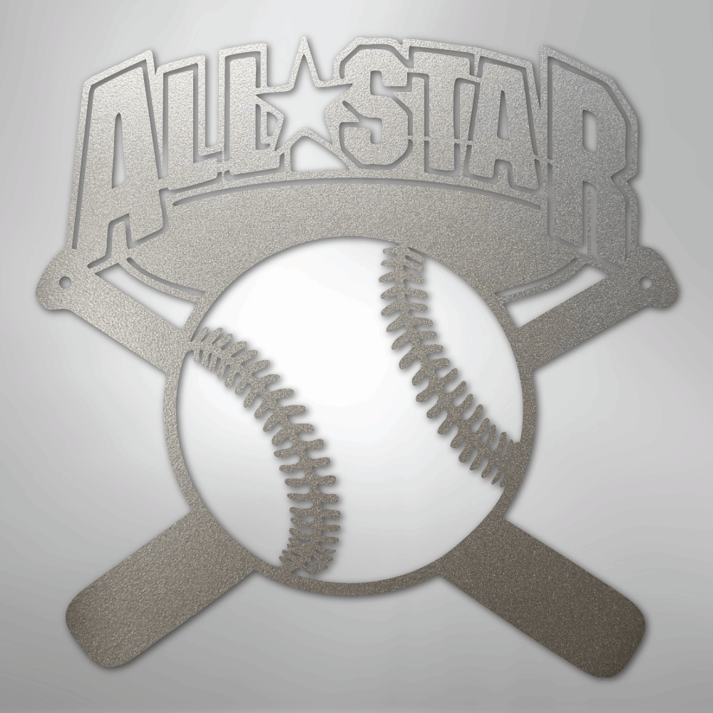 My Easy Monogram Steel Sign Silver / 12" All-Star - Metal Sign