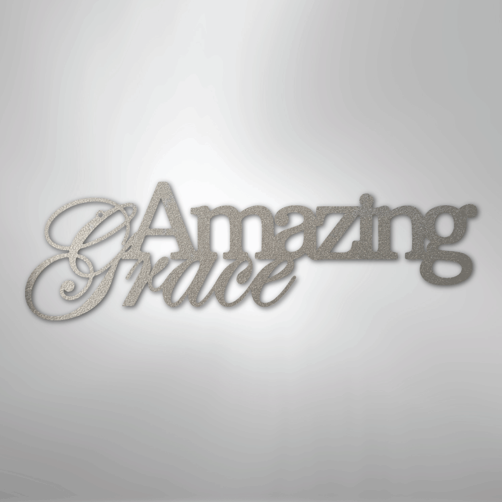 My Easy Monogram Steel Sign Silver / 12" Amazing Grace - Steel Sign