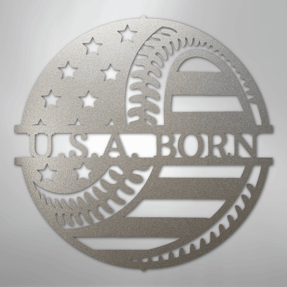 My Easy Monogram Steel Sign Silver / 12" America\'s Pastime - Metal Sign