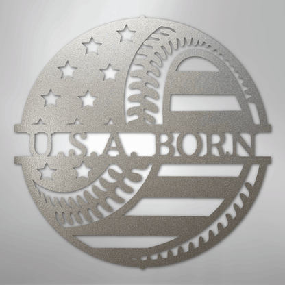 My Easy Monogram Steel Sign Silver / 12" America\'s Pastime - Metal Sign