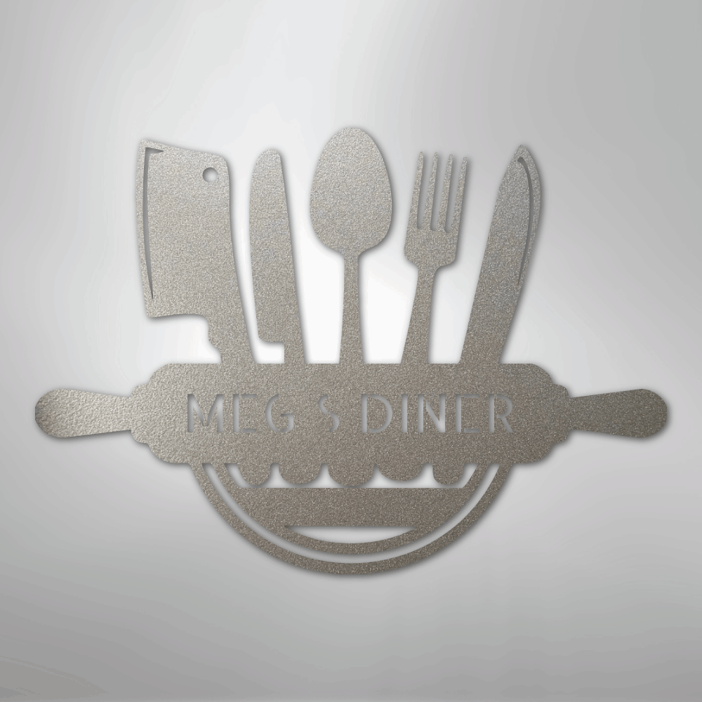 My Easy Monogram Steel Sign Silver / 12" Art in the Kitchen Monogram - Steel Sign