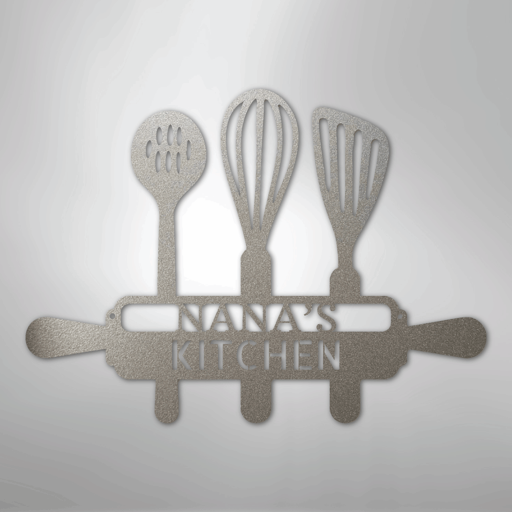 My Easy Monogram Steel Sign Silver / 12 Baker's Kitchen