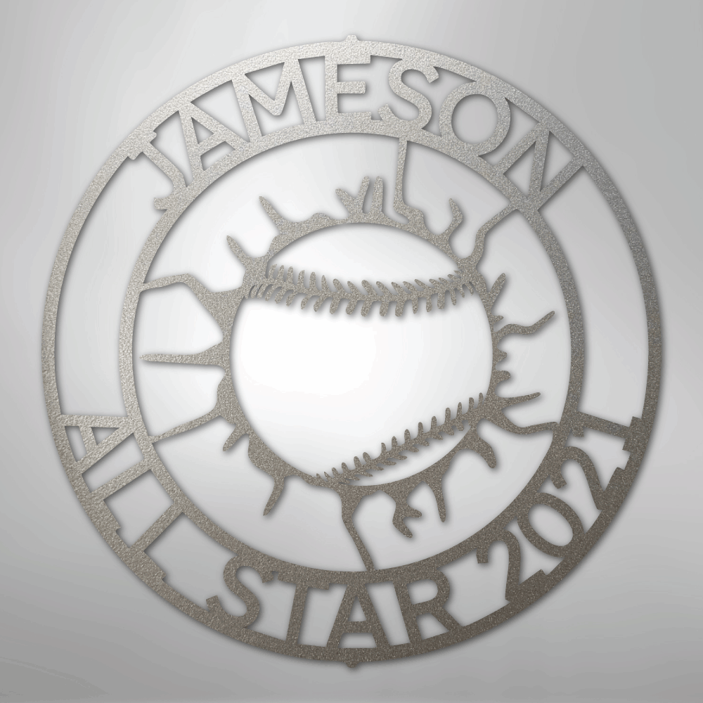 My Easy Monogram Steel Sign Silver / 12" Ball Wall Monogram