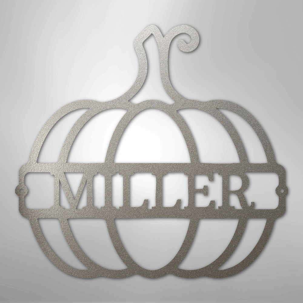 My Easy Monogram Steel Sign Silver / 12" Big Pumpkin Monogram - Steel Sign