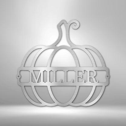 My Easy Monogram Steel Sign Silver / 12" Big Pumpkin Monogram - Steel Sign