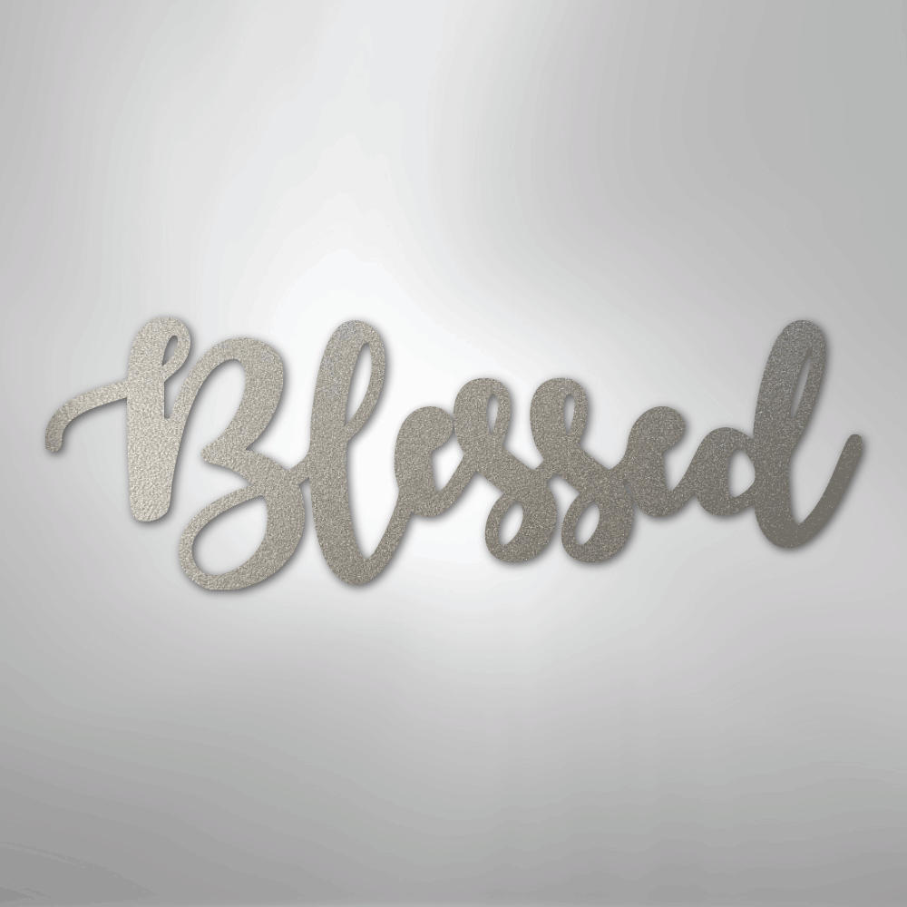 My Easy Monogram Steel Sign Silver / 12" Blessed Script - Steel Sign