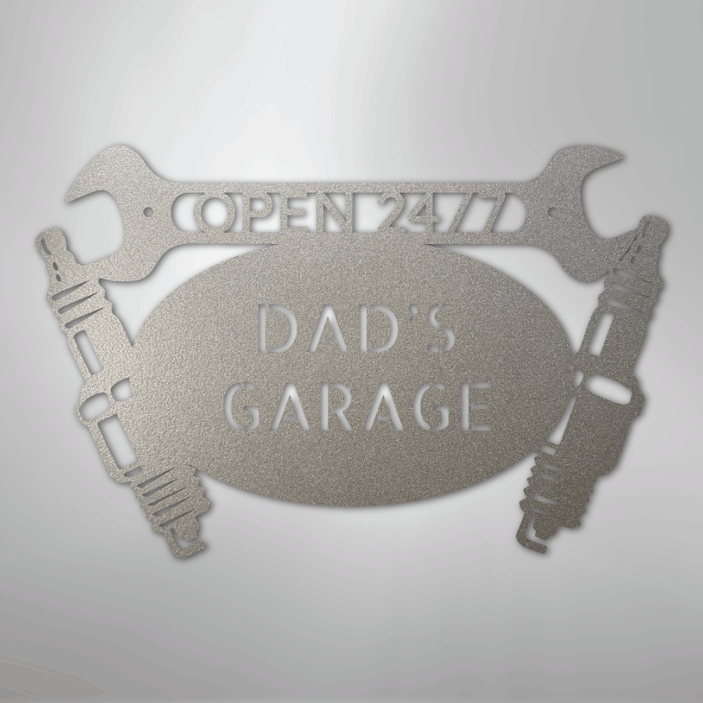 My Easy Monogram Steel Sign Silver / 12" Car Garage Monogram - Steel Sign