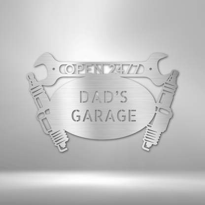 My Easy Monogram Steel Sign Silver / 12" Car Garage Monogram - Steel Sign