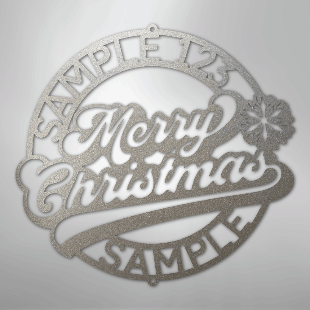 My Easy Monogram Steel Sign Silver / 12" Christmas Ring Monogram - Steel Sign