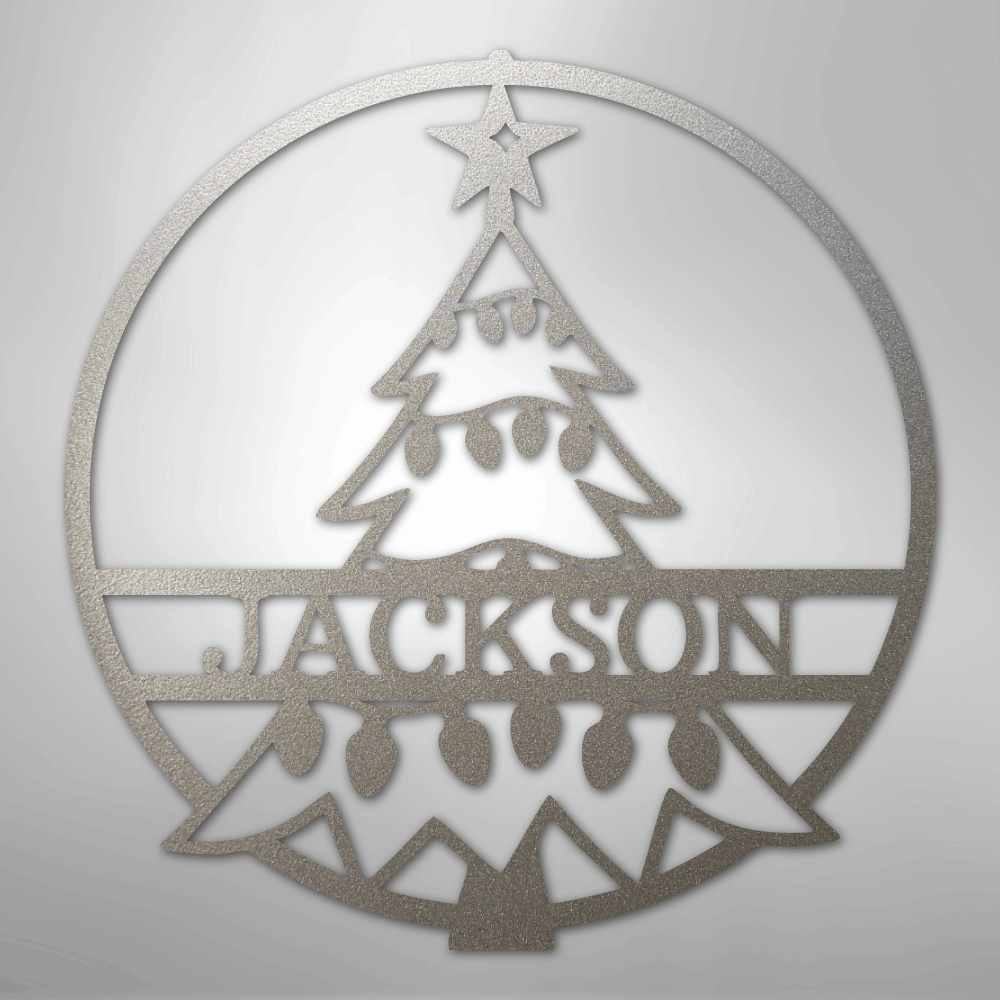 My Easy Monogram Steel Sign Silver / 12" Christmas Tree Monogram - Steel Sign
