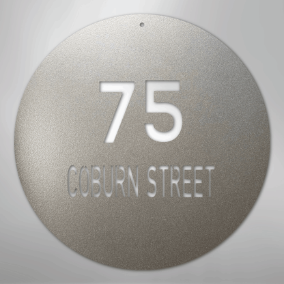 My Easy Monogram Steel Sign Silver / 12" Circle Address - Steel Sign