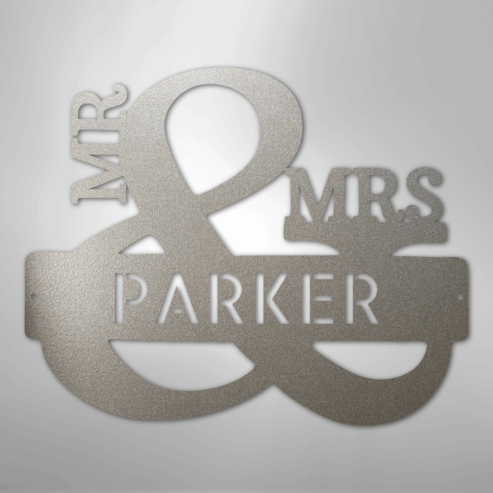 My Easy Monogram Steel Sign Silver / 12" Couples Monogram - Steel Sign